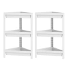 Costway 3-tier Corner Shower Caddy 2-pack With Detachable Design-white In White
