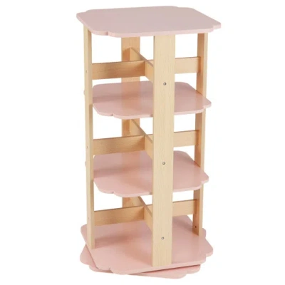 Costway 3-tier Freestanding Corner Toddler Book Rack With 12 Sectors-pink
