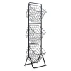 Costway 3-tier Fruit Basket Stand With Adjustable Heights In Black