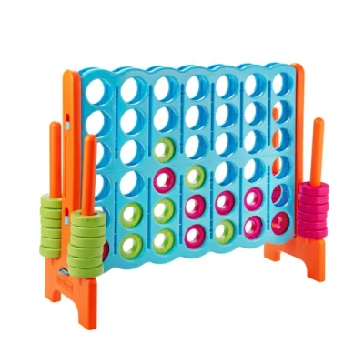 Costway 4 In A Row 4-to-score Giant Jumbo Game Set For Family Party Holiday In Blue