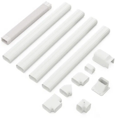 Costway 4 Inches W Mini Decorative Pvc Slim Line Cover Kit-16.5ft In White