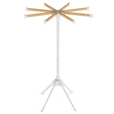 Costway 4 Legs Foldable Clothes Drying Rack With 8 Bamboo Hanging Rods And 40 Hanger Slots In Brown