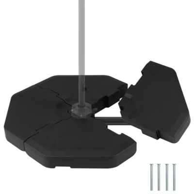 Costway 4 Pieces Patio Cantilever Offset Umbrella Weights Base Plate Set In Black