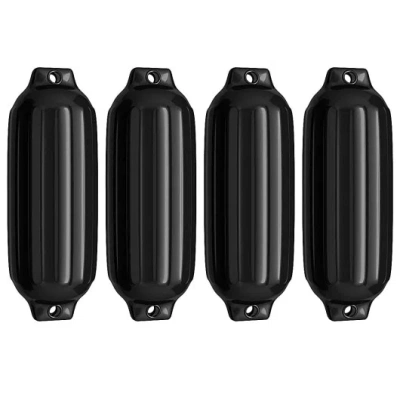Costway 4 Ribbed Marine 8.5" X 27" Boat Fender Vinyl Bumper-black