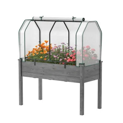 Costway 4.04' W X 1.87' D Mini Greenhouse In Gray