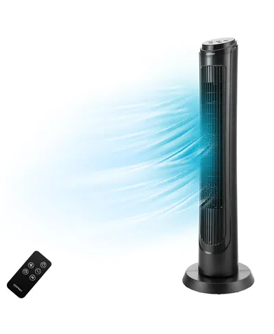 Costway 40''tower Fan With Remote 75 Degree Oscillating Fan With 3 Wind Modes & 4 Wind Speeds In Black