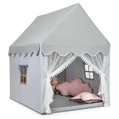 Costway 41'' W X 47'' D Indoor / Outdoor Play Tent In Gray