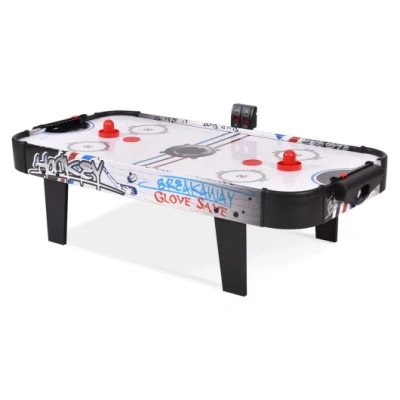 Costway 42 Inch Air Powered Hockey Table Top Scoring 2 Pushers In White