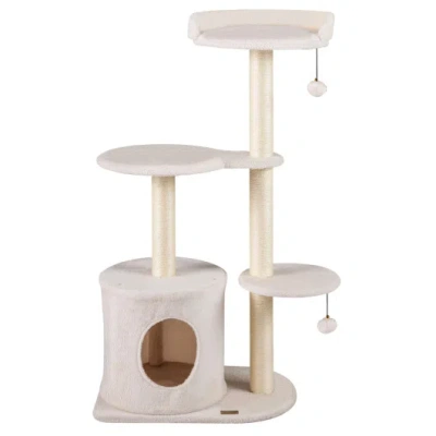 Costway 43" Cat Tree For Indoor Cats With Comfy Plush Perches And Sisal Scratching Posts-beige In Neutral