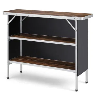 Costway 43.5'' Rectangular Bar Top Riser In Coffee