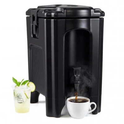 Costway 4.4 Gallons Insulated Beverage Dispenser With Handles And Drip-proof Faucet-black