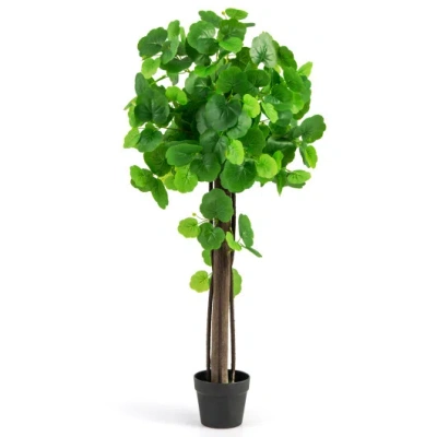 Costway 44 Inch Artificial Crabapple Tree With Adjustable Branches For Decor In Green