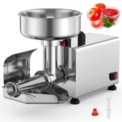 Costway 450w High-output Tomato Strainer With 8.5 Inch Chute For Home And Commercial In Silver