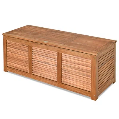 Costway 47 Gallons Acacia Wood Deck Box In Natural