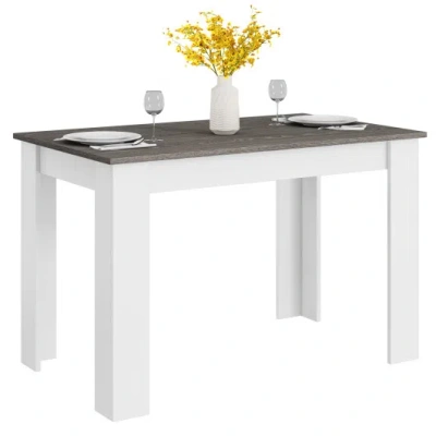 Costway 47 Inches Dining Table For Kitchen And Dining Room-dark Gray In White