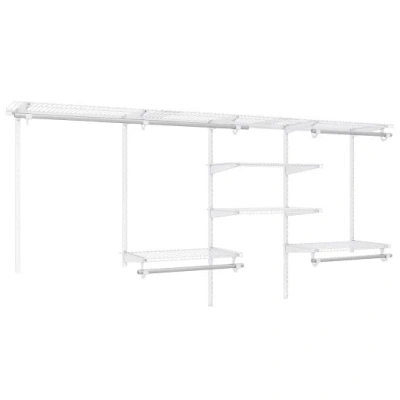 Costway 4-8 Feet Closet Organizers And Storage System With Hanging Rod For Laundry Bedroom-white