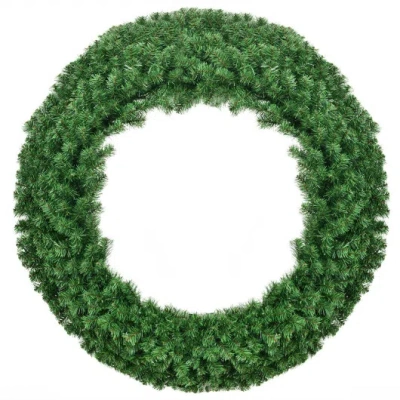 Costway 48 Inch Pre-lit Cordless Artificial Christmas Wreath In Green