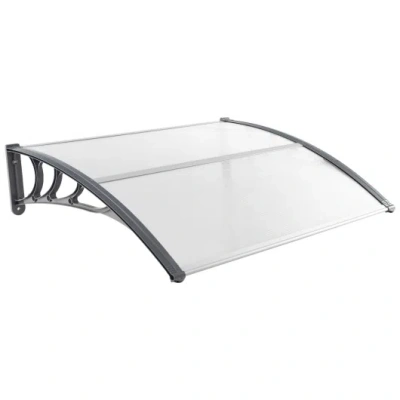 Costway 48 X 40 Inch Outdoor Front Door Window Awning Door Canopy Exterior-gray