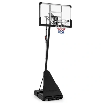 Costway 4.9-10 Feet Height Adjustable Portable Basketball Hoop Basketball Goal System In Black