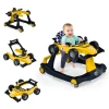 Costway 4-in-1 Foldable Activity Push Walker With Adjustable Height-yellow In Yellow