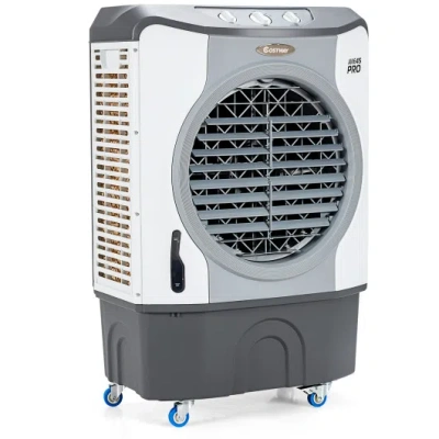 Costway 4-in-1 Industrial Evaporative Air Cooler Fan With 12 Gallon Tank And Wheels-gray In Multi