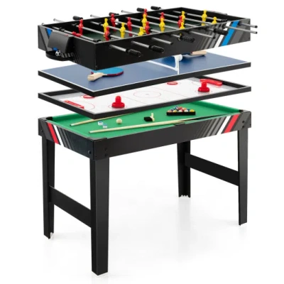 Costway 4-in-1 Multi Game Table With Pool Billiards In Black