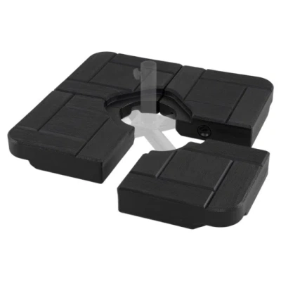 Costway 4-piece 188 Lbs Cantilever Offset Patio Umbrella Base-black In Pattern