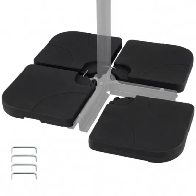 Costway 4-piece Cantilever Offset Base 164 Lbs Heavy-duty Square With U-locking Pins-black