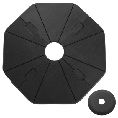 Costway 4-piece Fillable Umbrella Base Stand For Garden Yard Poolside In Black