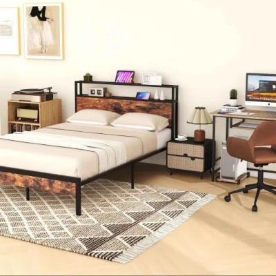 Costway 4-piece Modern Home Office & Bedroom Set In Brown