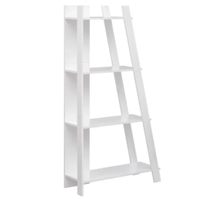 Costway 4-tier Modern Bookshelf Wooden Vertical Display Book Shelf For Small Space-white