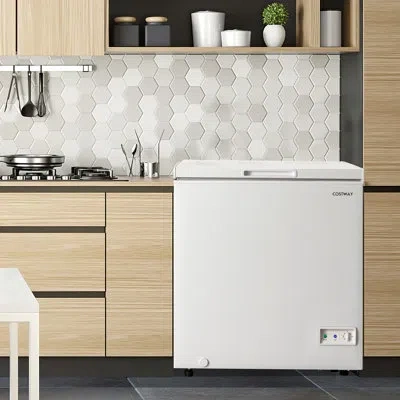 Costway 5 Cu. Ft. Chest Freezer With Adjustable Temperature Controls In White