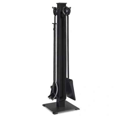 Costway 5 Pieces Fireplace Iron Fire Place Tool Set In Black