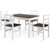 Costway 5 Pieces Solid Wood Compact Kitchen Dining Set-walnut In Brown