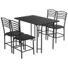 Costway 5 Pieces Wood Rectangular Dining Table Set In Black