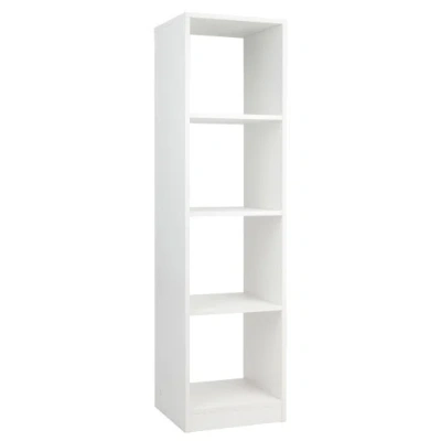Costway 5 Tiers 4-cube Narrow Bookshelf With 4 Anti-tipping Kits-white