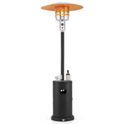 Costway 50000 Btu Propane Patio Heater With Round Table Design-black In Brown