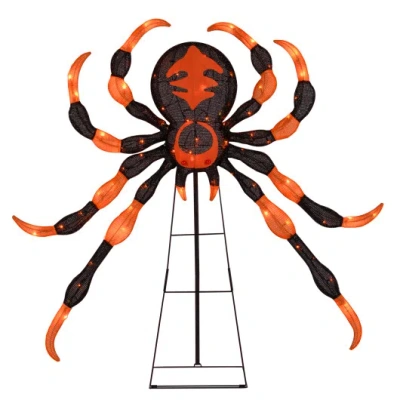 Costway 52 Inch Halloween Spider Decoration With 16 Flickering Warm White Leds In Multi