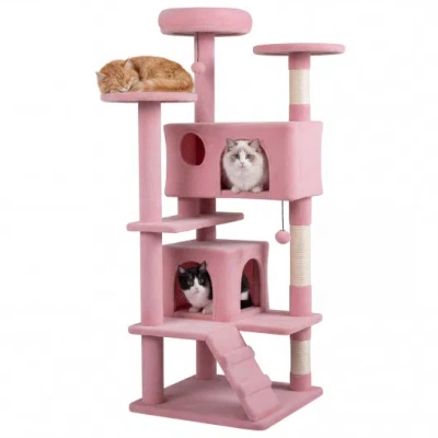 Costway 52 Inch Tall Cat Tree Tower For Indoor Cats-pink