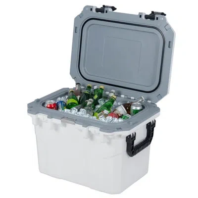 Costway 53 Qt Ultra-light Injection Molded Cooler With 2 Handles & Bottle Opener For 6 Days White White