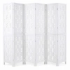 Costway 5.5 Ft Tall Room Divider 6 Panels With Wave Cutout & Paulownia ...