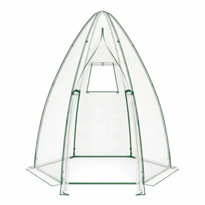 Costway 5.5 X 5.5 X 6 Feett Portable Garden Mini Greenhouse With All-weather Pe Cover-white
