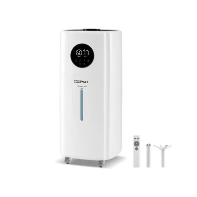 Costway 5.5gal Humidifier With 360° Nozzles And Wheels For Large Room In White