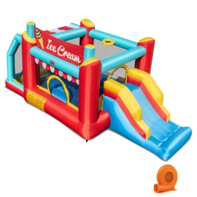 Costway 5-in-1 Ice Cream Inflatable Bounce House With Ball Pit And Slide With 520w Blower In Multi