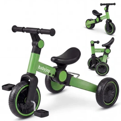 Costway 5-in-1 Toddler Bike Kids Balance Bike With Removable Pedals-green In Multi