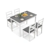 Costway 5-piece Wooden Dining Set With Rectangular Table And 4 Chairs-gray In Multi