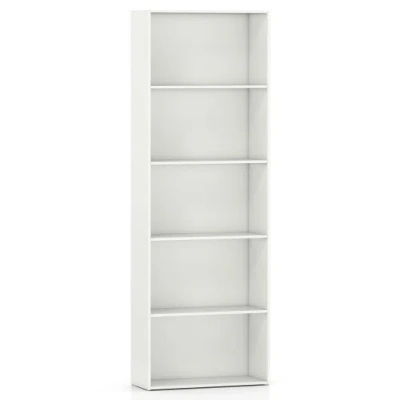 Costway 5-shelf Storage Bookcase Modern Multi-functional Display Cabinet-white