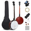 Costway 5-string Geared Tunable Banjo With Case In Black