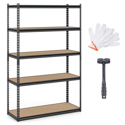 Costway 5-tier Garage Shelving Unit For Warehouse And Basement-1 Piece In Brown