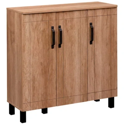 Costway 5-tier Shoe Storage Cabinet Freestanding Shoe Rack Organizer-oak In Blue